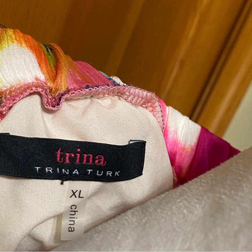 Trina Turk Off-Shoulder Watercolor Maxi Dress - Picture 6 of 6